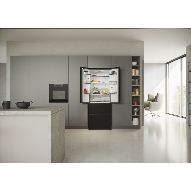 Haier FD 70 Series 5 444 Litre French Style American Fridge Freezer - Black - Image 8