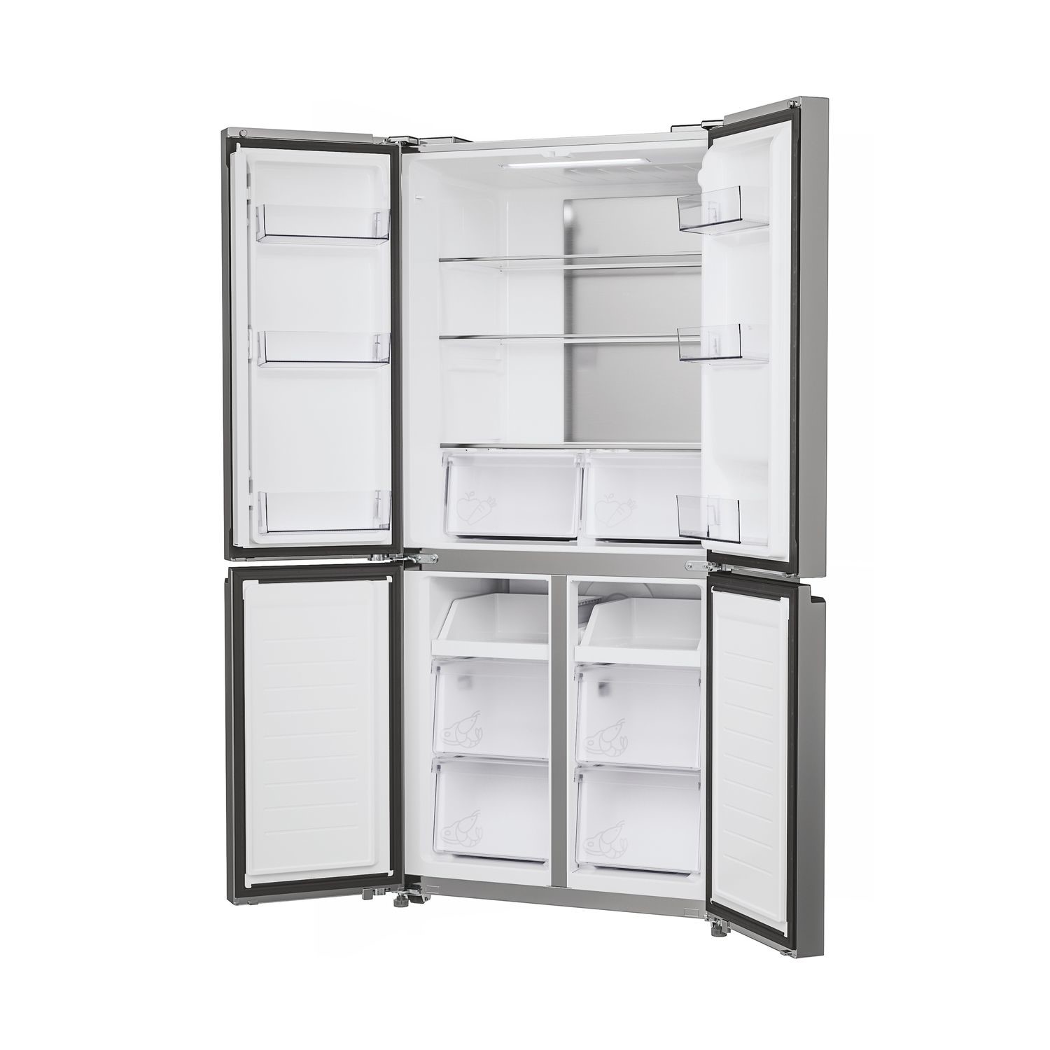 Hoover 467 Litre Four Door Freestanding Fridge Freezer - Silver - Image 9