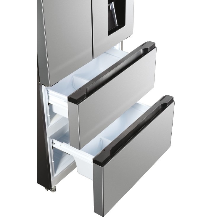 Hoover H-FRIDGE 700 MAXI 432 Litre French Style American Fridge Freezer - Silver - Image 5