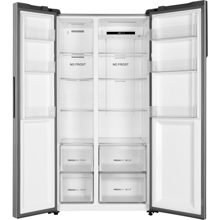 Haier 528 Litre Side-By-Side American Fridge Freezer - Silver - Image 2