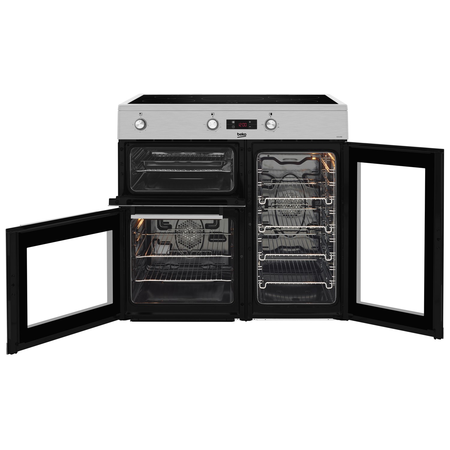 Beko 90cm Electric Induction Range Cooker - Stainless Steel - Image 3