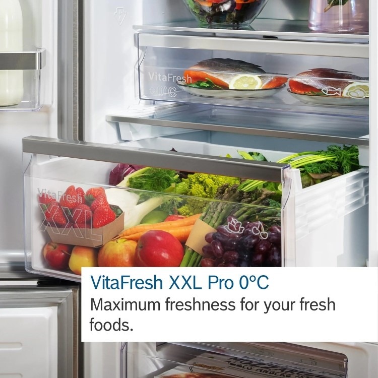 Bosch Series 4 605 Litre Four Door Freestanding Fridge Freezer - EasyClean Stainless Steel - Image 10