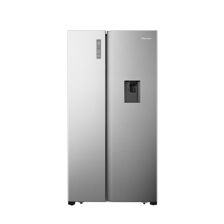 Fridgemaster 519 Litre Side-By-Side American Fridge Freezer - Silver - Image 2