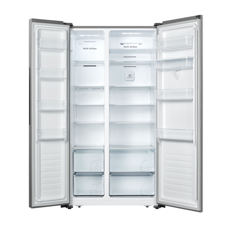 Fridgemaster 519 Litre Side-By-Side American Fridge Freezer - Silver - Image 7