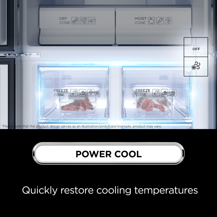 TCL 513 Litre Side-By-Side American Fridge Freezer with Water Dispenser - Black Stainless Steel - Image 6