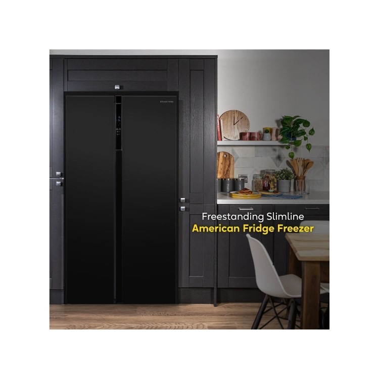 Russell Hobbs 442 Litre Side-By-Side American Fridge Freezer - Black - Image 5
