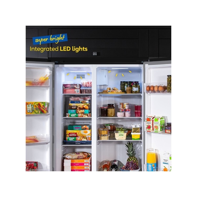 Russell Hobbs 442 Litre Side-By-Side American Fridge Freezer - Black - Image 8