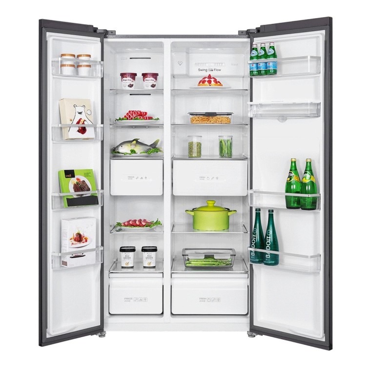 TCL 503 Litre Side-by-Side American Fridge Freezer - Grey - Image 4