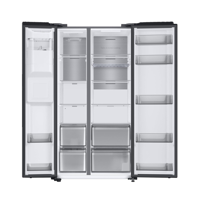 Samsung Series 8 635 Litre Side-By-Side American Fridge Freezer - Black Stainless Steel - Image 3