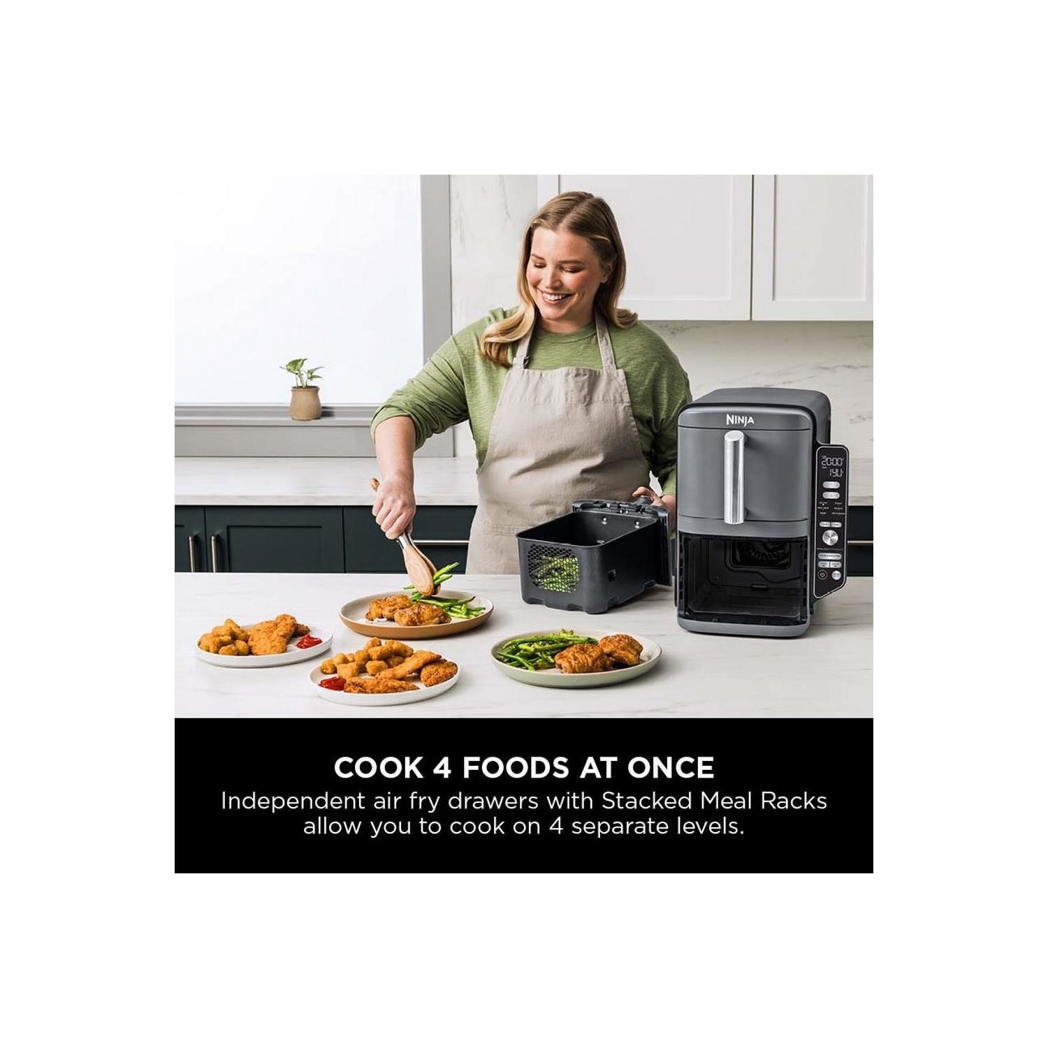 Ninja SL400UK Double Stack XL 9.5L 6-in-1 Dual Air Fryer - Grey - Image 3