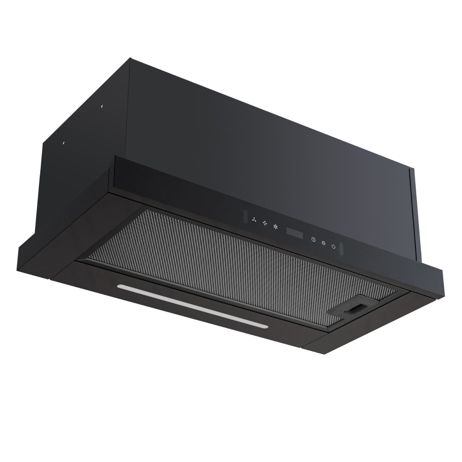 electriQ 90cm Telescopic Cooker Hood with Auto Opening - Black