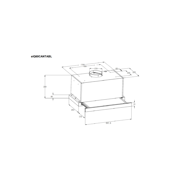 electriQ 60cm Telescopic Cooker Hood with Auto Opening - Image 8