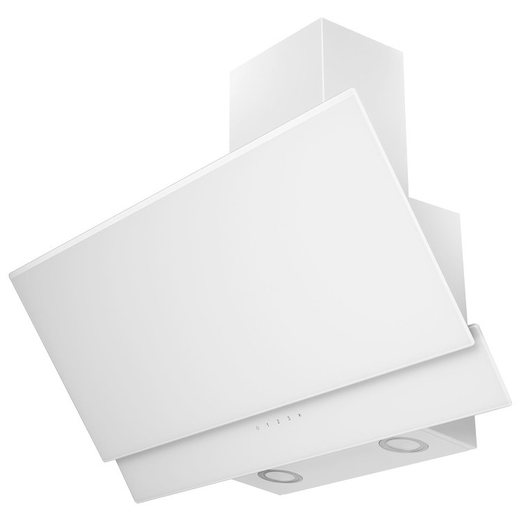 electriQ 80cm Angled Cooker Hood - White Glass - Image 4