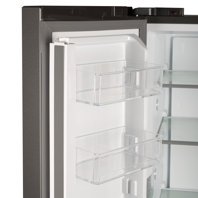 electriQ 391 Litre French Style American Fridge Freezer - Stainless Steel - Image 5