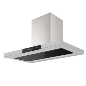 electriQ 90cm Island Hood with Hob to Hood Connection - Stainless Steel