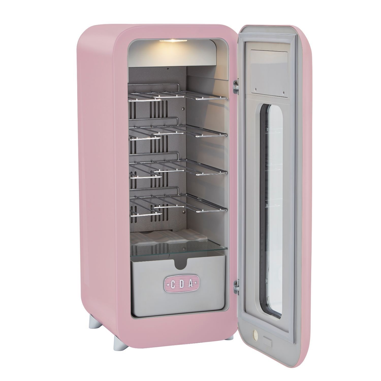 CDA Nancy Tea Rose 13 Bottle Capacity Single Zone Freestanding Retro Wine Cooler - Pink - Image 4