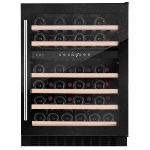 Refurbished CDA CFWC604BL Freestanding 46 Bottle Dual Zone Under Counter Wine Cooler Black Glass