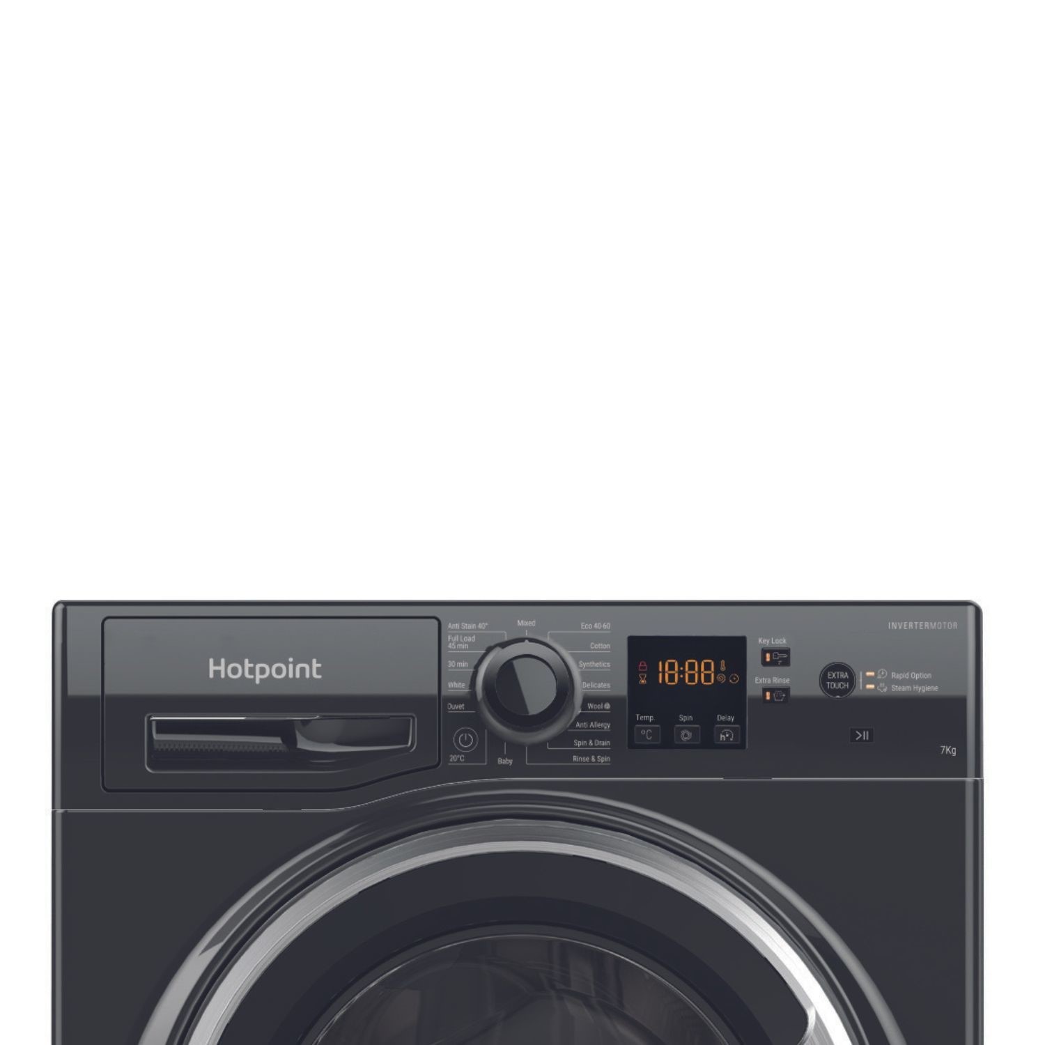 Hotpoint AntiStain 7kg 1400rpm Washing Machine - Black - Image 2
