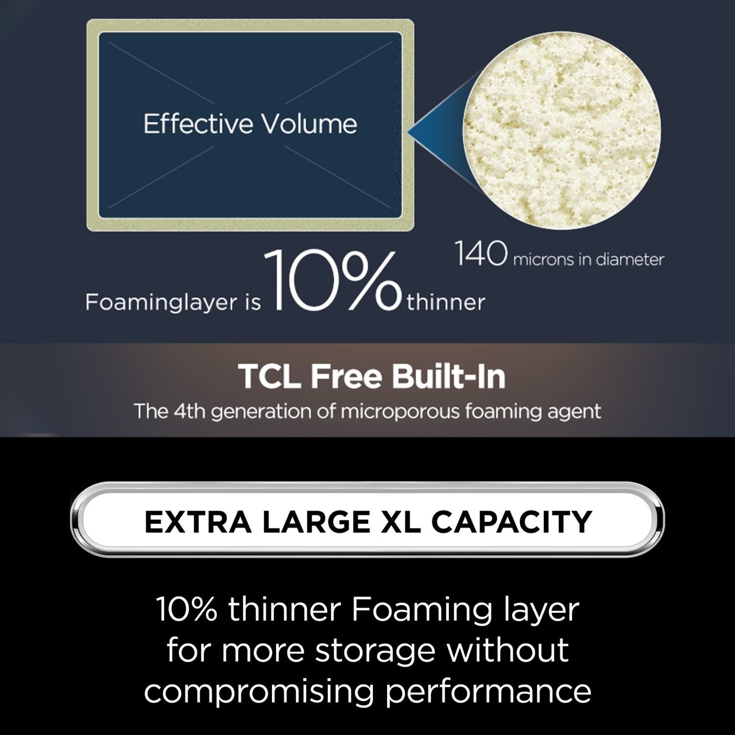 TCL 518 Litre Free Built-In Four Door American Fridge Freezer - Stainless Steel - Image 11