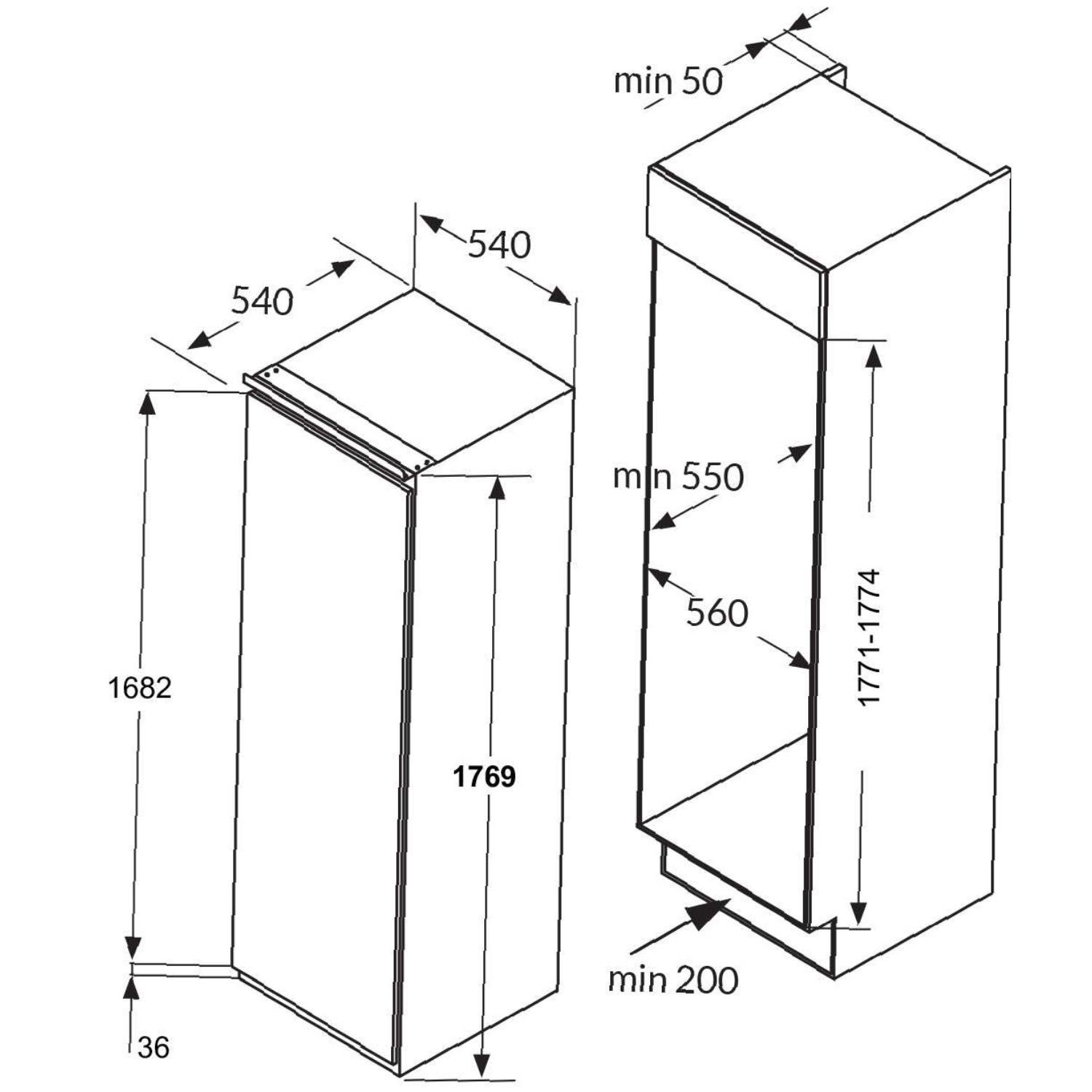 Amica 316 Litre Integrated Larder Fridge - Image 2