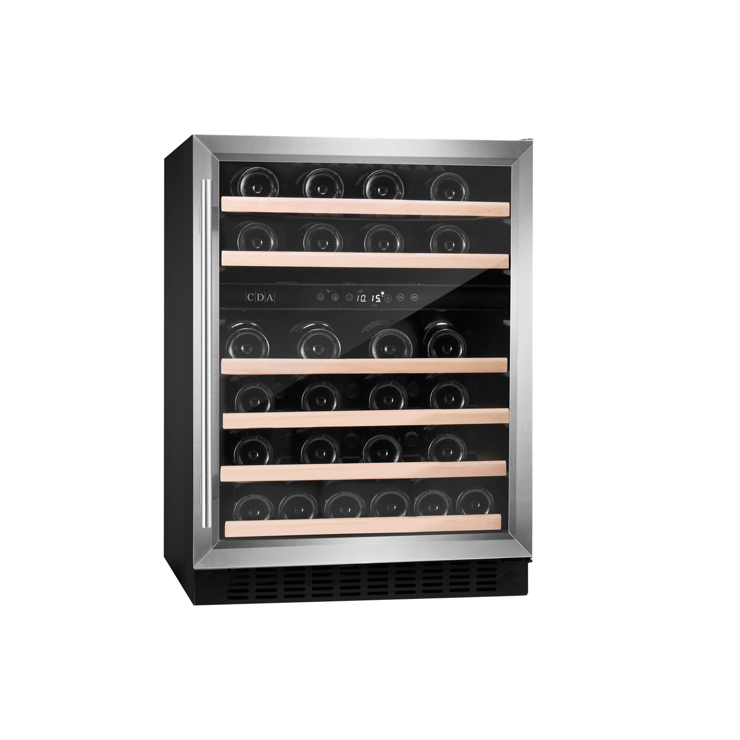 CDA 46 Bottle Cpactity Dual Zone Freestanding 60cm Under Counter Wine Cooler - Stainless Steel - Image 2