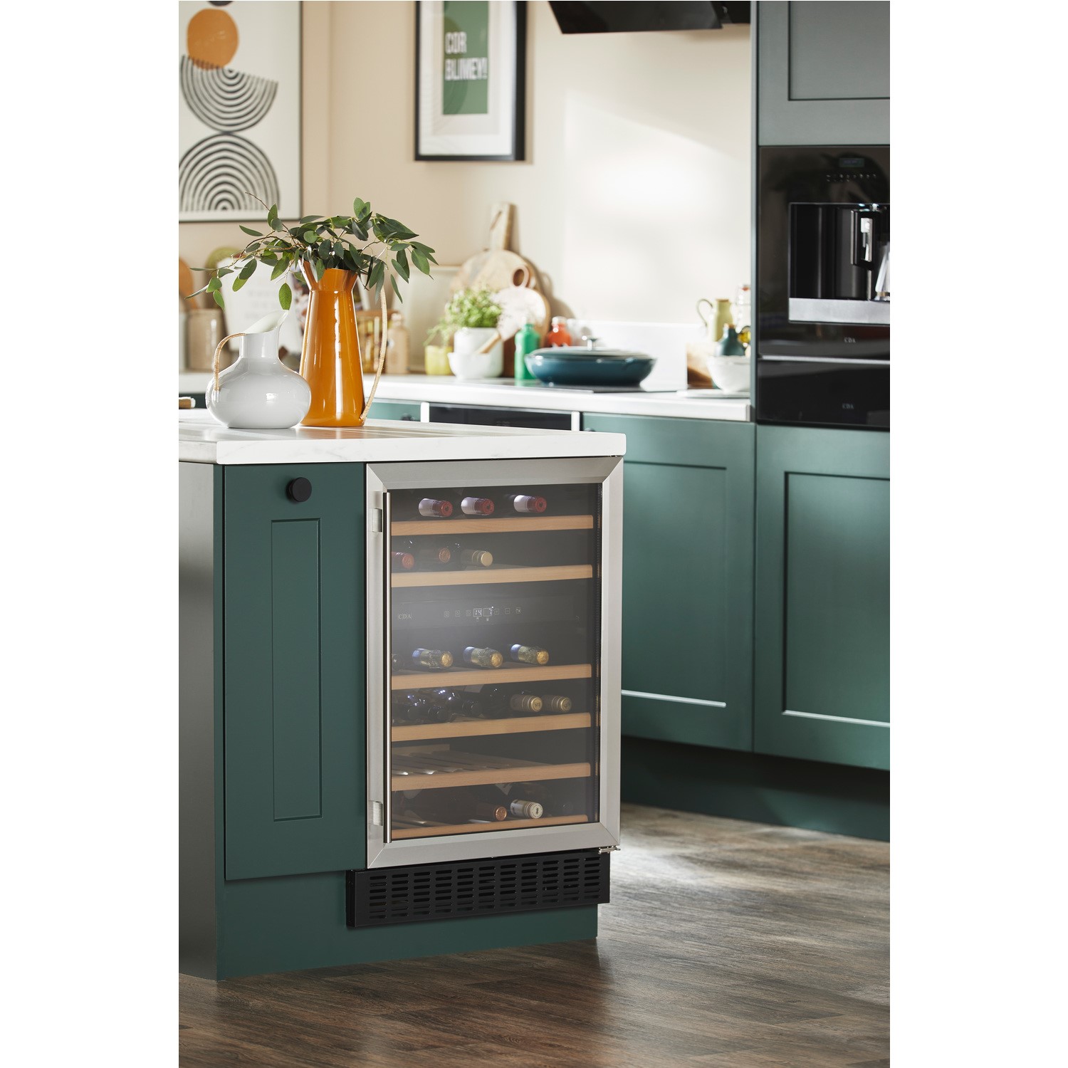 CDA 46 Bottle Cpactity Dual Zone Freestanding 60cm Under Counter Wine Cooler - Stainless Steel - Image 4