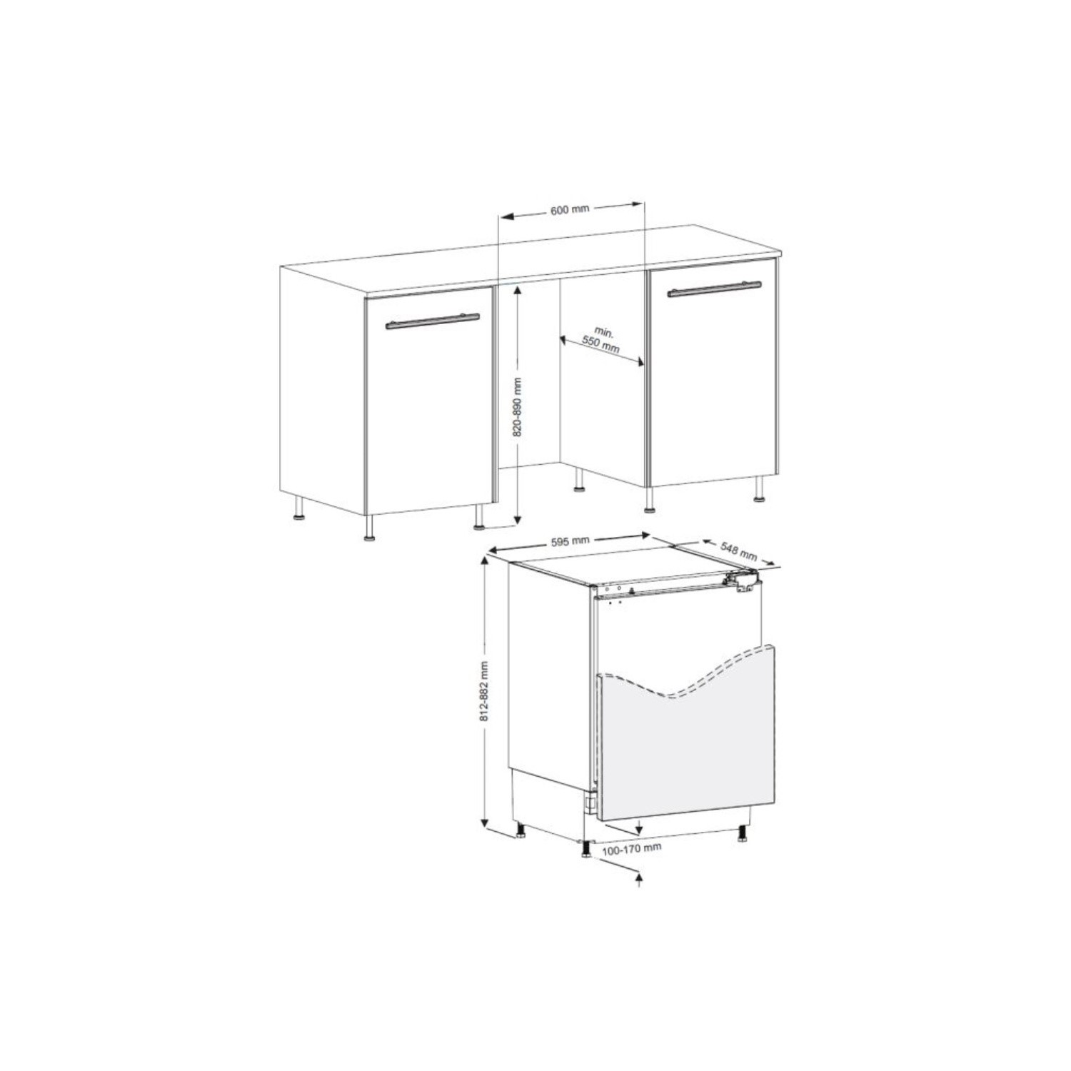 CDA CDA 134 Litre Integrated Under Counter Larder Fridge - Image 4