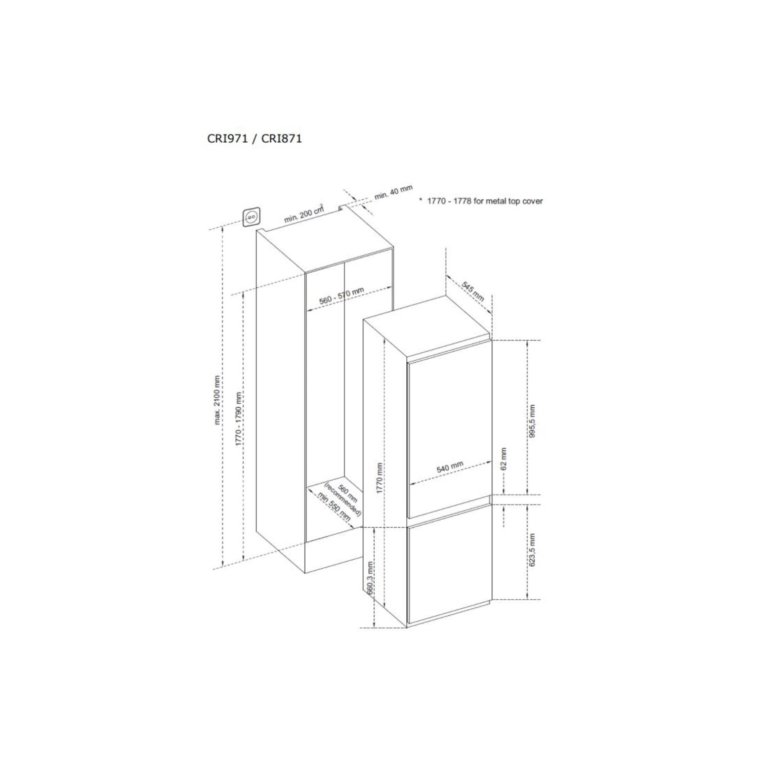 CDA 242 Litre 70/30 Integrated Fridge Freezer - Image 5