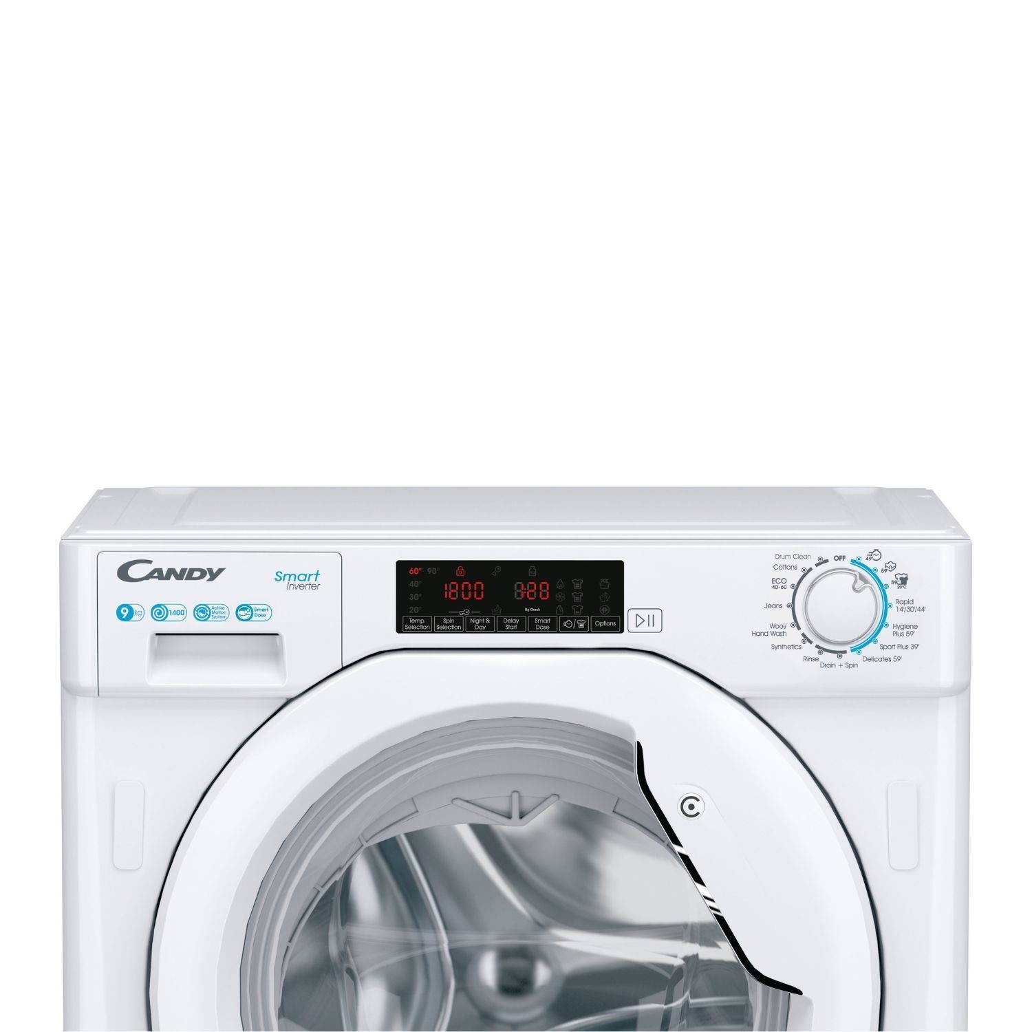 Candy Smart 9kg 1400rpm Integrated Washing Machine - White - Image 2
