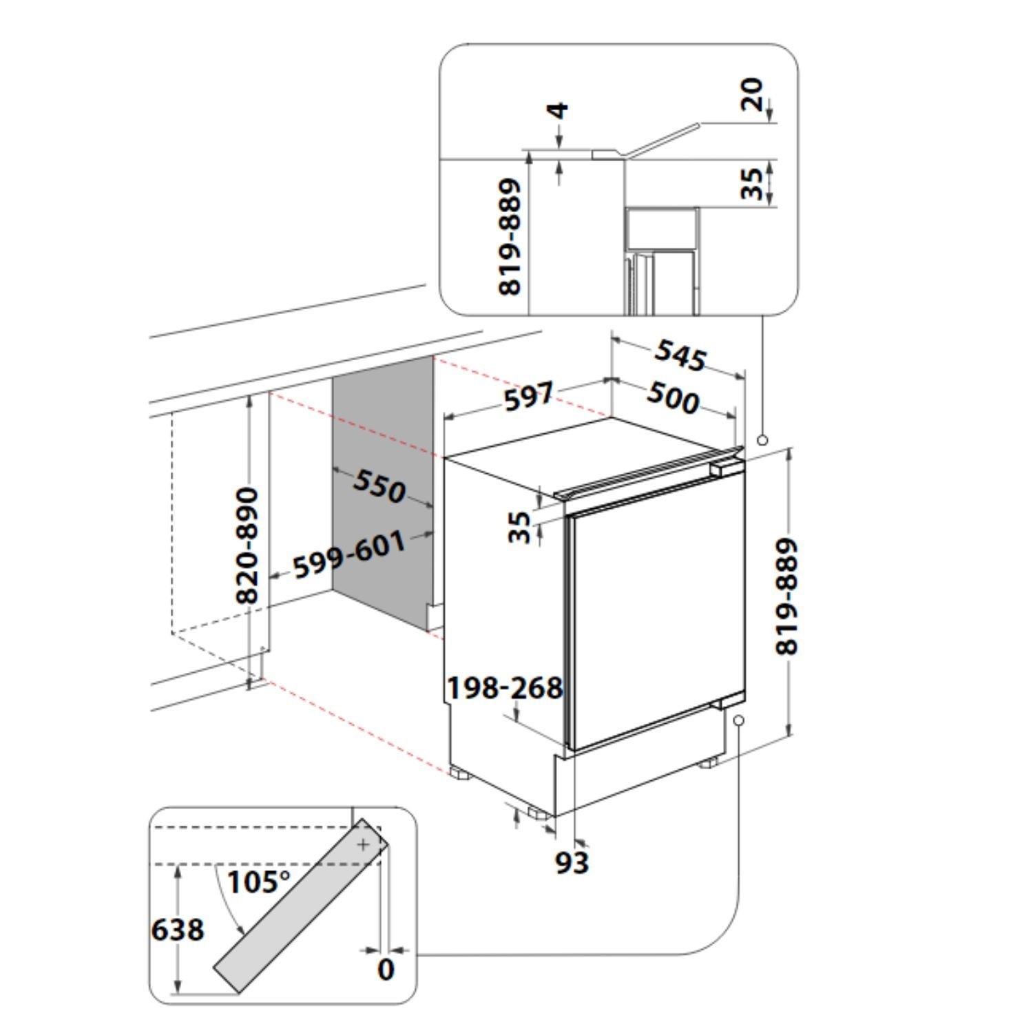 Hotpoint 144 Litre Integrated Under Counter Fridge - Image 6