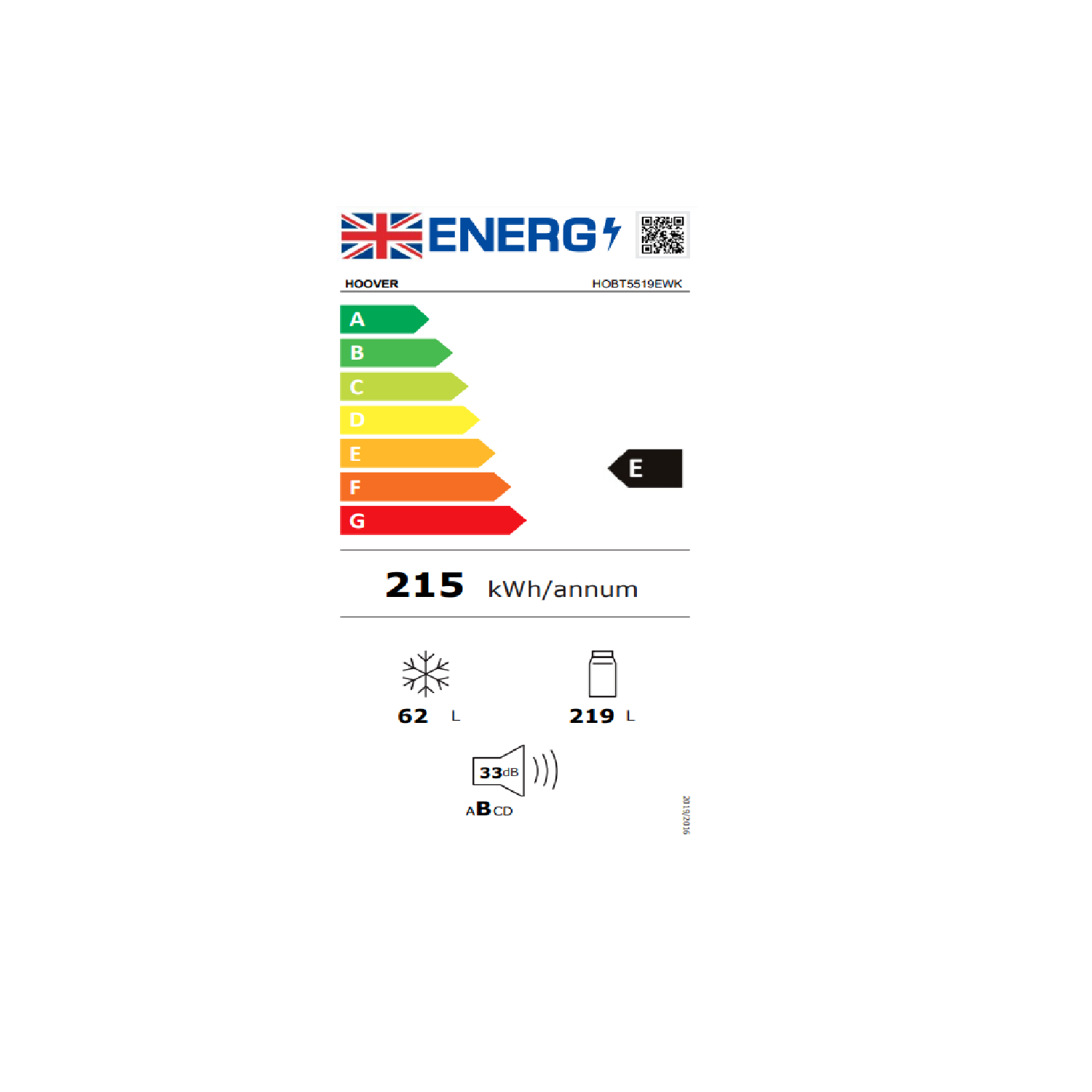Refurbished Hoover HOBT5519EWK-1 Integrated 281 Litre 70/30 Frost Free Fridge Freezer White - Image 9