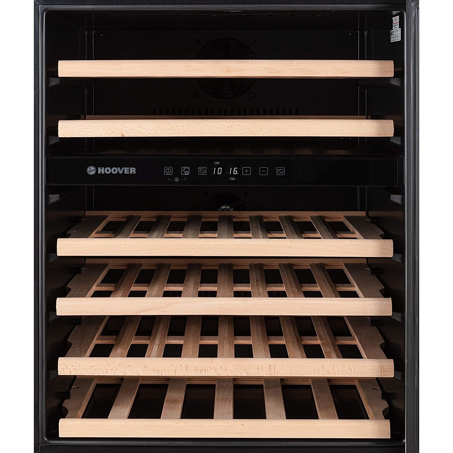Hoover 46 Bottle Capacity Dual Zone Freestanding Wine Cooler - Black - Image 2