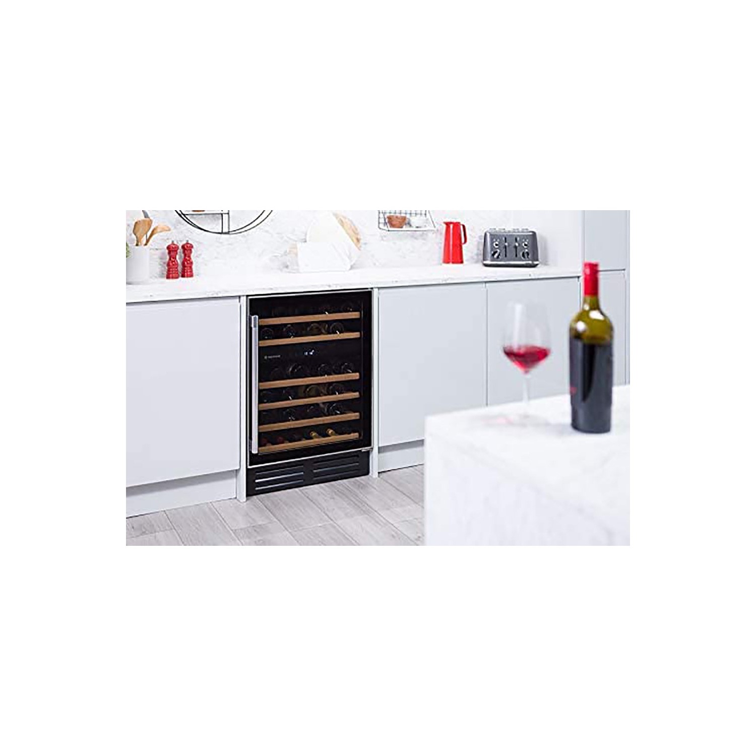 Hoover 46 Bottle Capacity Dual Zone Freestanding Wine Cooler - Black - Image 3