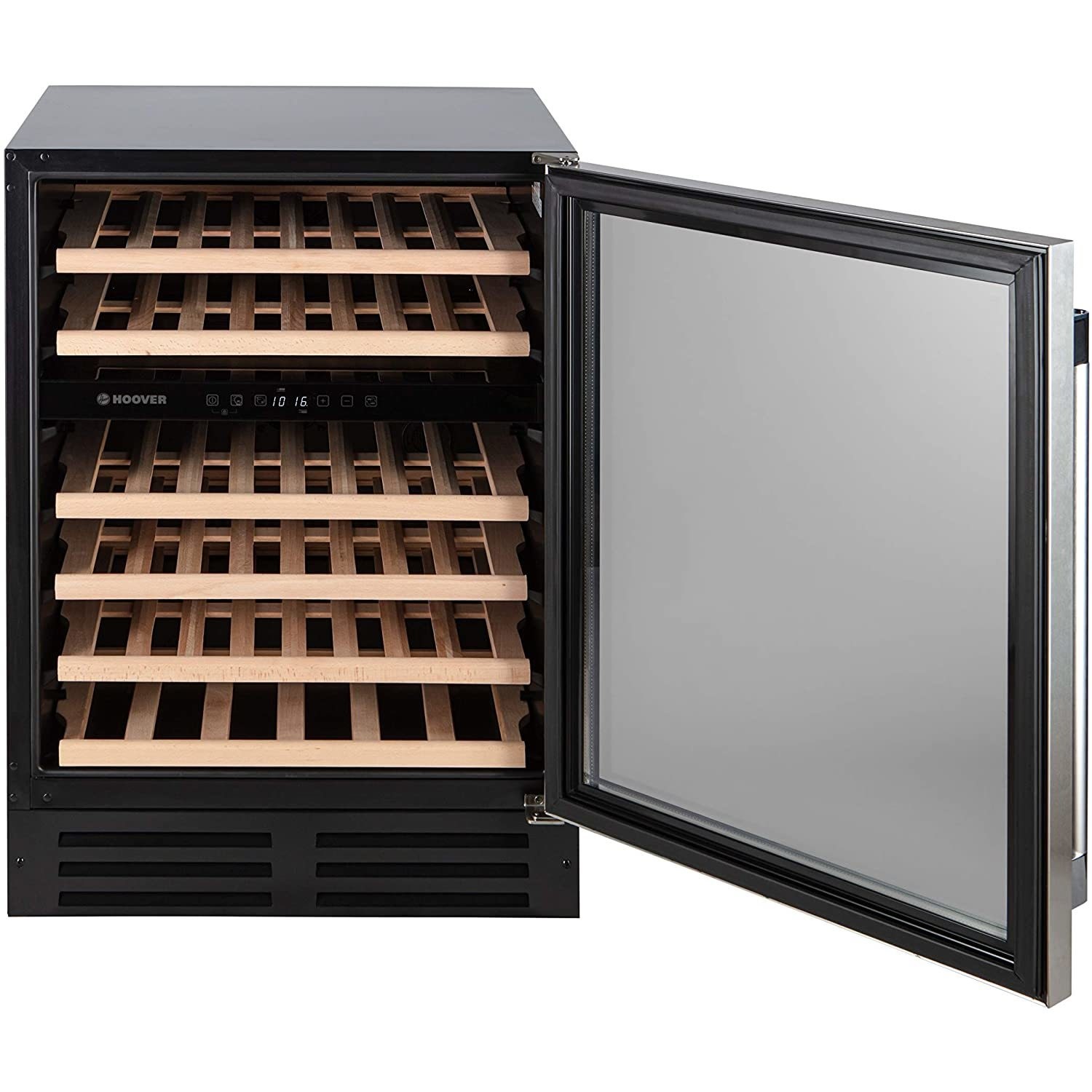 Hoover 46 Bottle Capacity Dual Zone Freestanding Wine Cooler - Black - Image 4