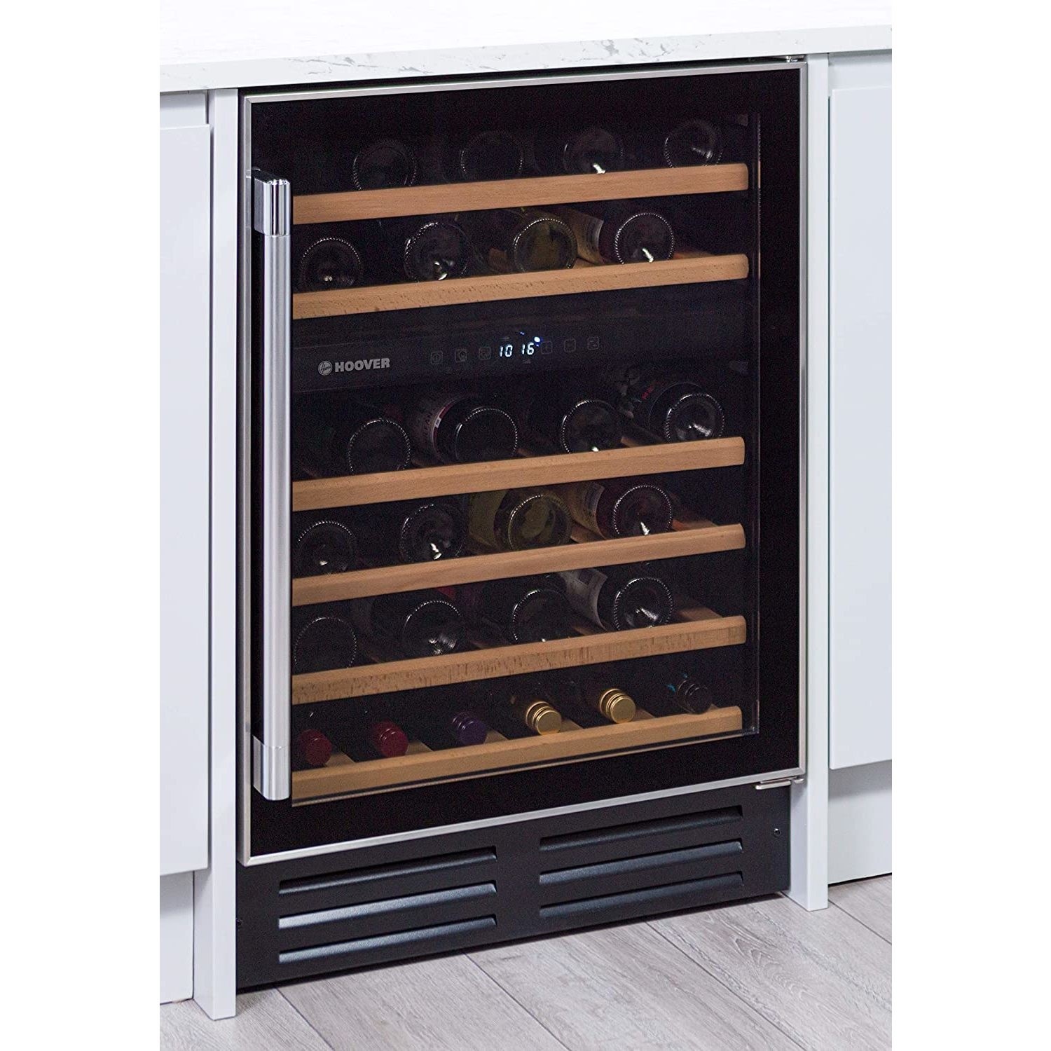 Hoover 46 Bottle Capacity Dual Zone Freestanding Wine Cooler - Black - Image 5