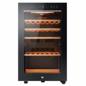 Haier 49 Bottle Capacity Single Zone Feestanding Wine Cooler - Black