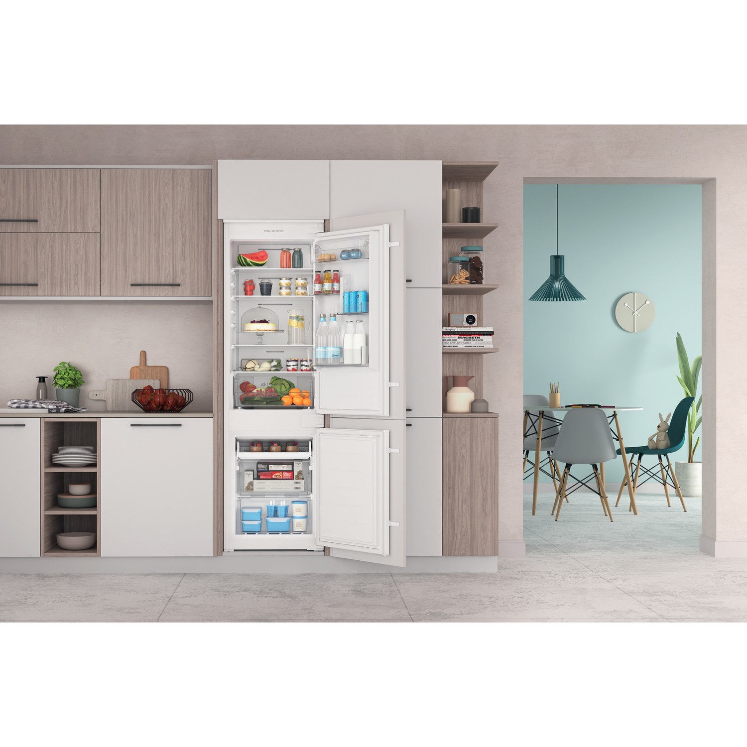 Indesit 250 Litre 70/30 Integrated Fridge Freezer - Image 6