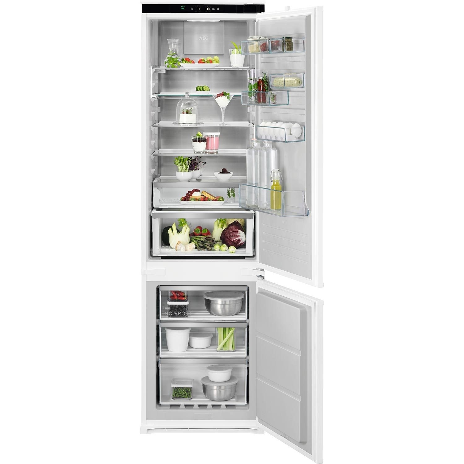 Refurbished AEG 8000 Series NSC8M191DS Integrated 269 Litre 70/30 Frost Free Fridge Freezer White