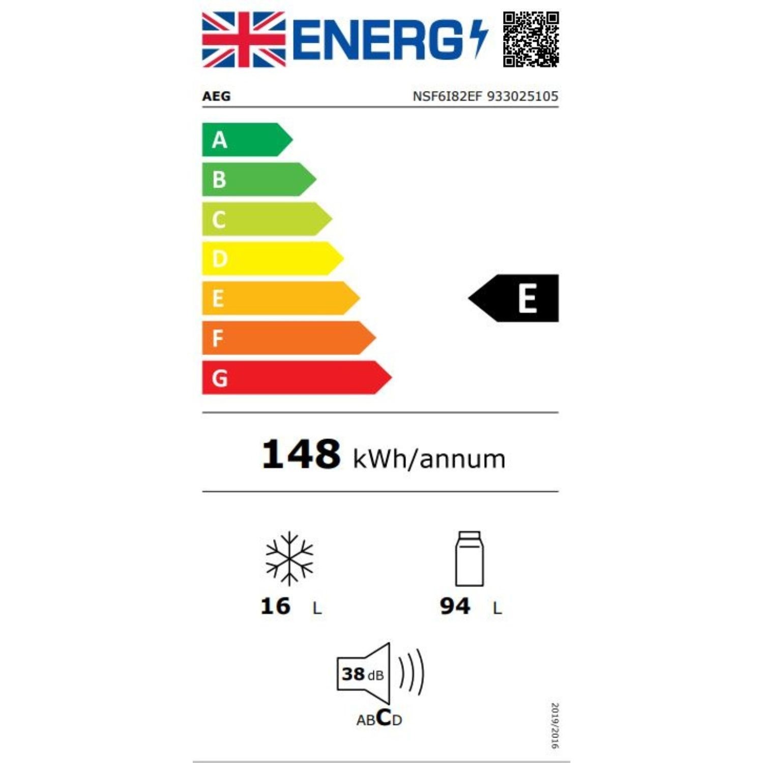 AEG 6000 Series 109 Litre Integrated Under Counter Fridge - Image 4