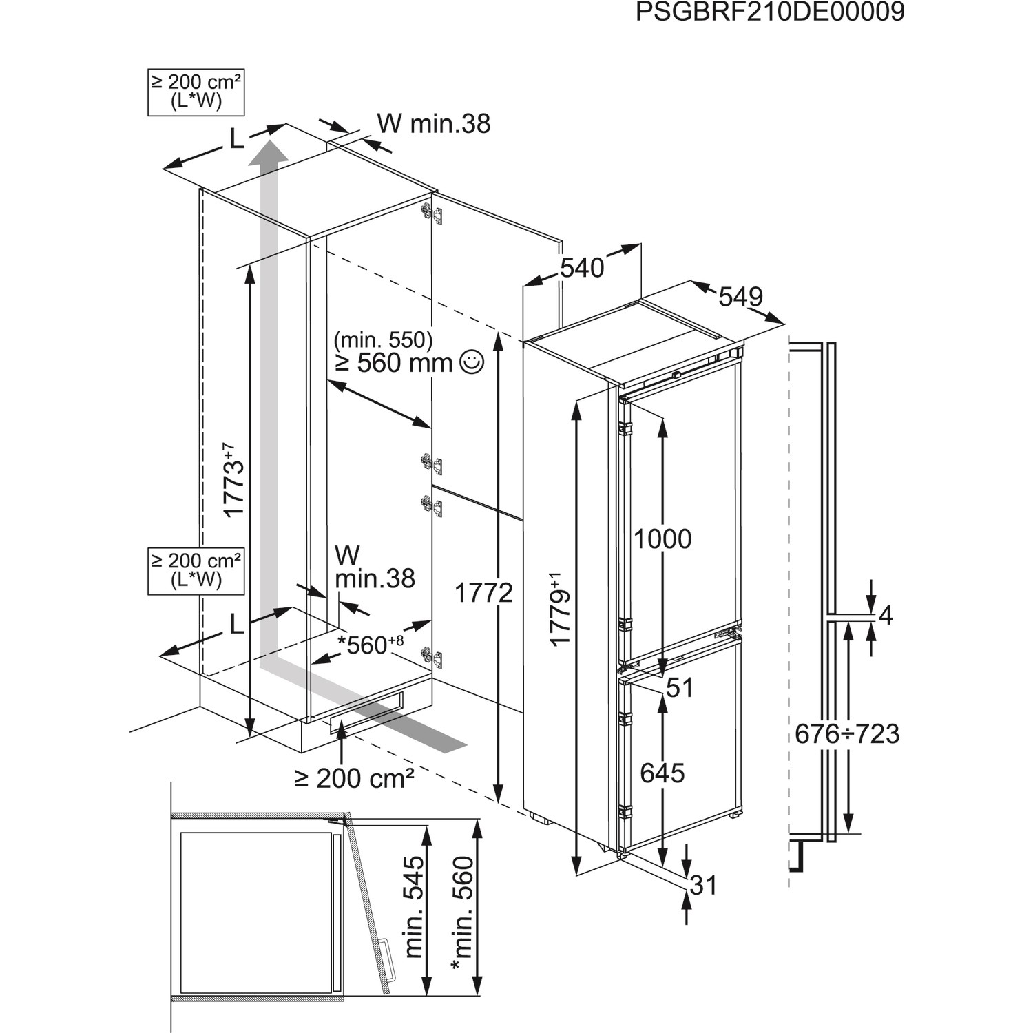 AEG 6000 Series 257 Litre 70/30 Integrated Fridge Freezer - Image 5