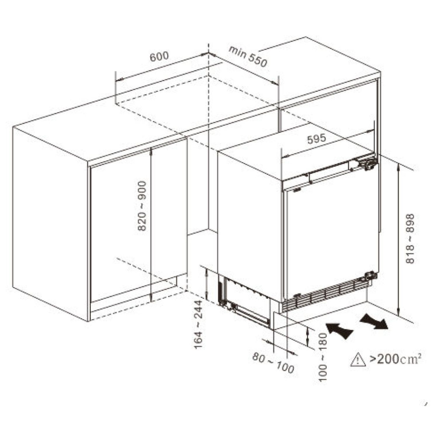 Hisense 121 Litre Integrated Under Counter Fridge with Ice Box - Image 9