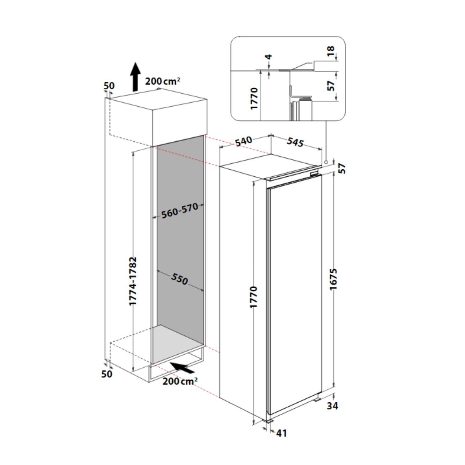 Whirlpool 318 Litre Integrated In-Column Fridge - Image 7