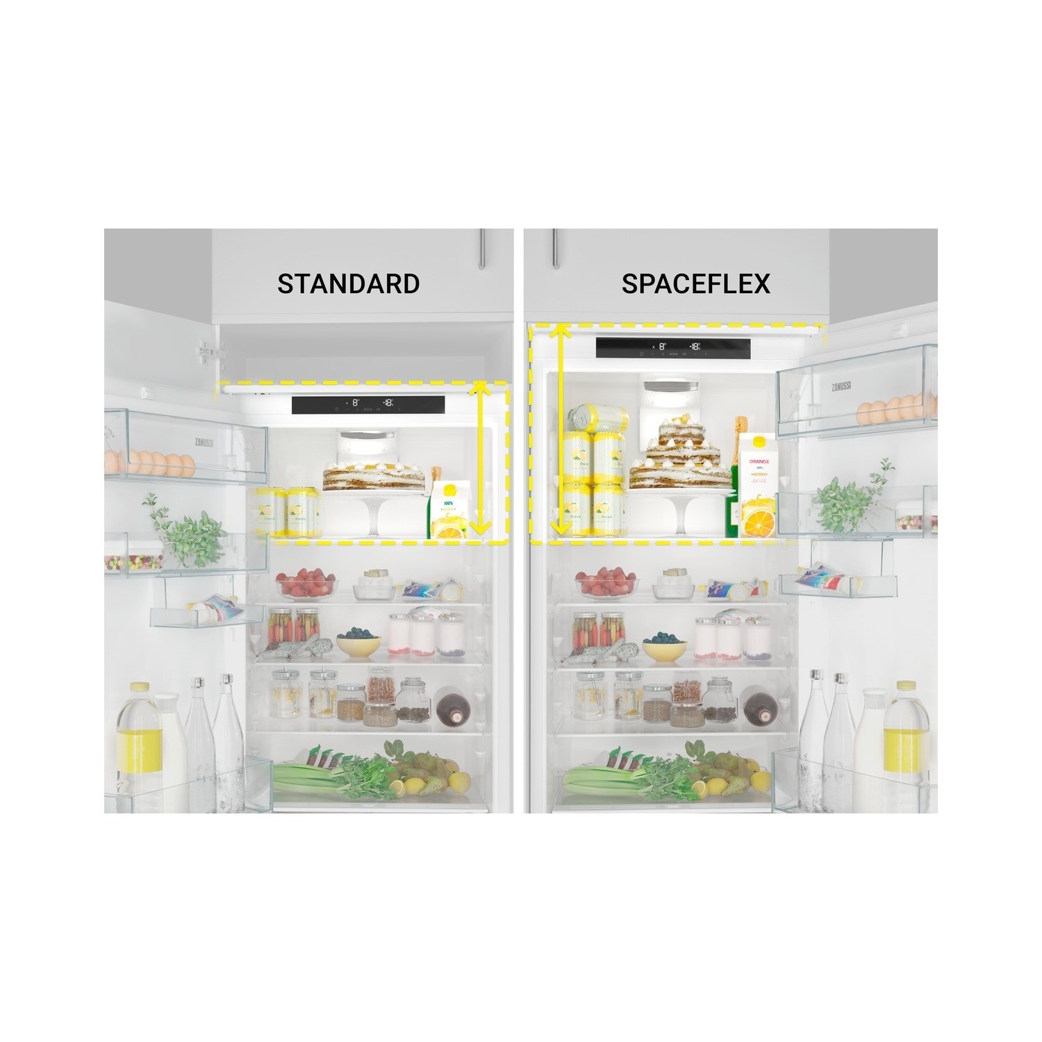 Refurbished Zanussi ZNTN19ES1 Integrated 273 Litre 70/30 SpaceFlex Frost Free Fridge Freezer White - Image 3