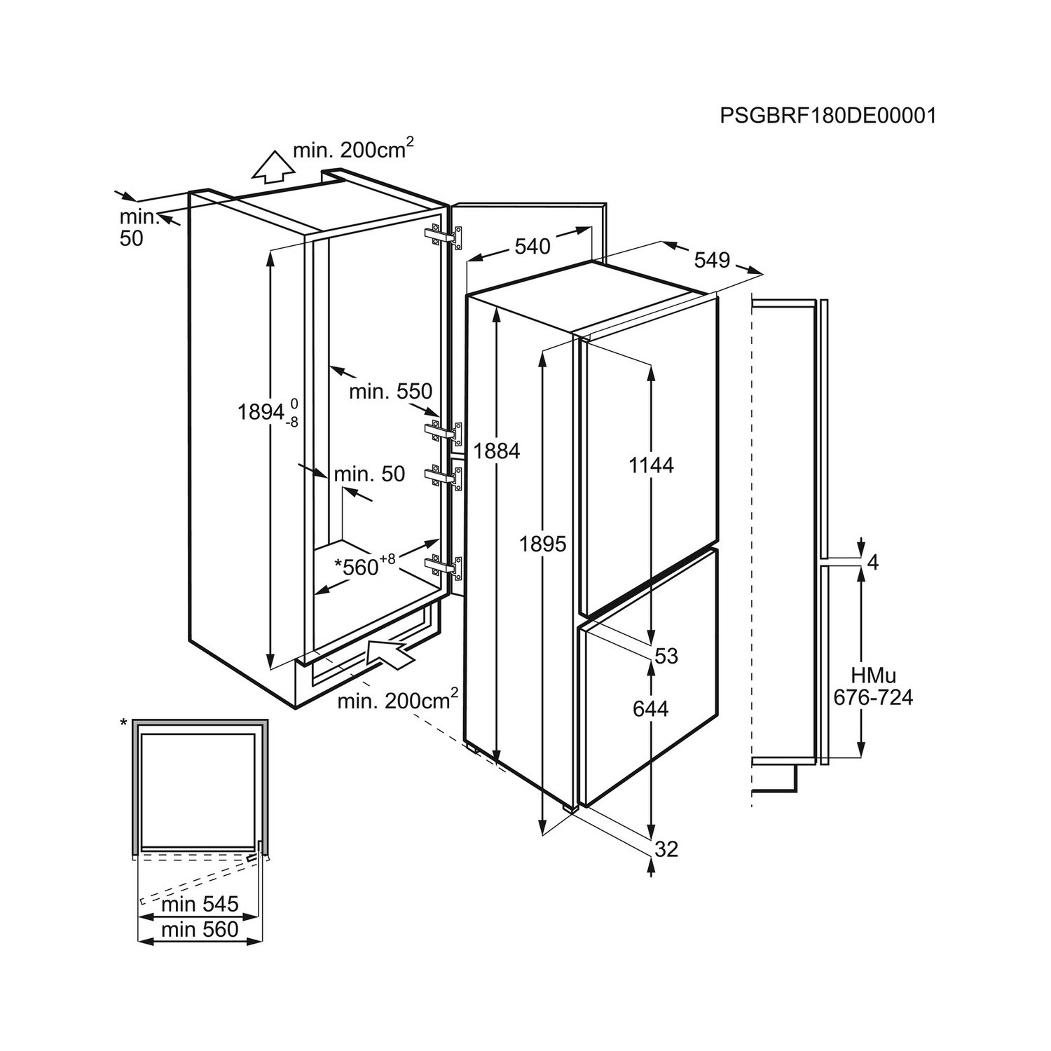 Refurbished Zanussi ZNTN19ES1 Integrated 273 Litre 70/30 SpaceFlex Frost Free Fridge Freezer White - Image 4