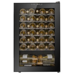 electriQ 48 Bottle Capacity Freestanding Wine Cooler – Black