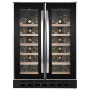 Refurbished electriQ eiQ60DDWINESS 34 Bottle Dual Zone Wine Cooler Stainless Steel