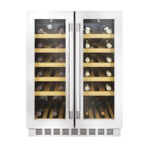 Hoover 38 Bottle Capacity Dual Zone 60cm Freestanding Wine Cooler - Stainless Steel