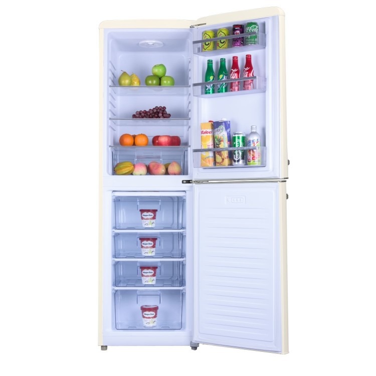 electriQ 246 Litre 50/50 Retro Freestanding Fridge Freezer - Cream - Image 2