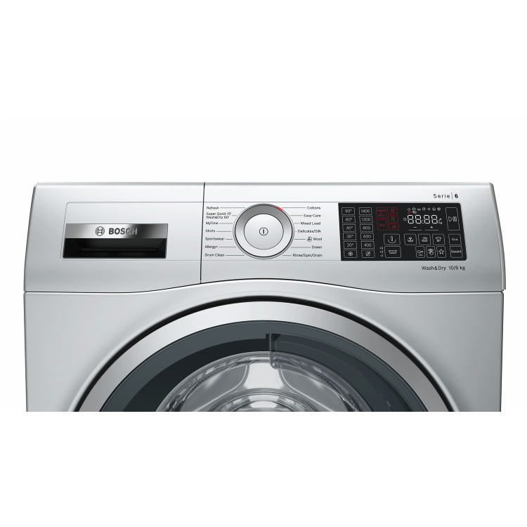 Refurbished Bosch Series 6 WDU28568GB Freestanding 10/6KG 1400 Spin Washer Dryer Silver - Image 2