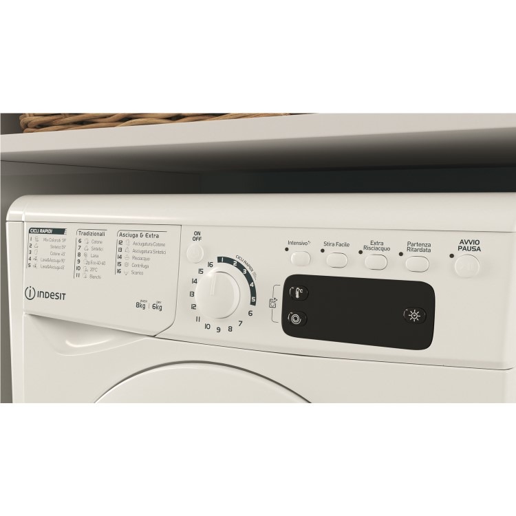 Indesit 8kg Wash 6kg Dry 1400rpm Washer Dryer - White - Image 3